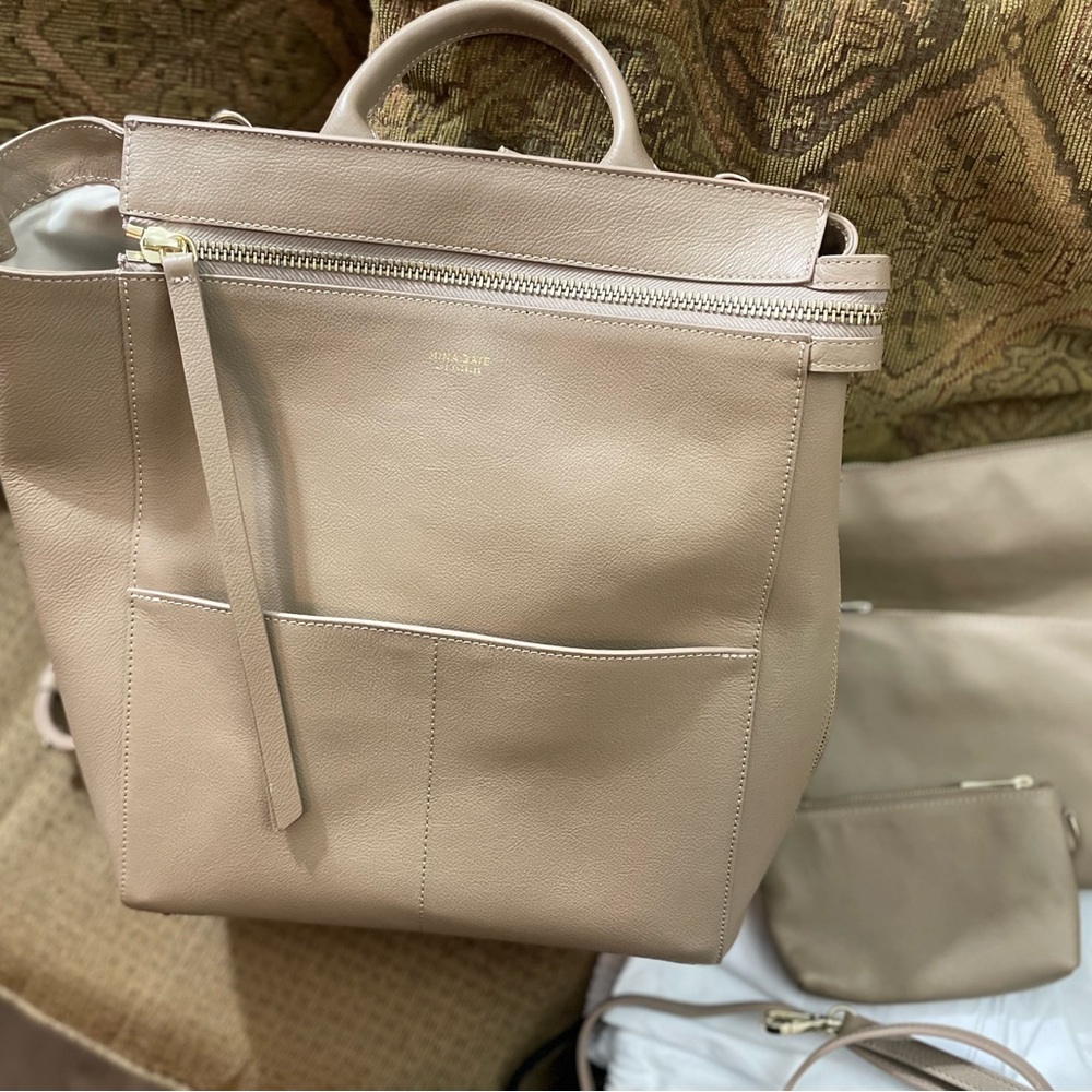 Mina Baie midi Harper (leather) with matching pouch set